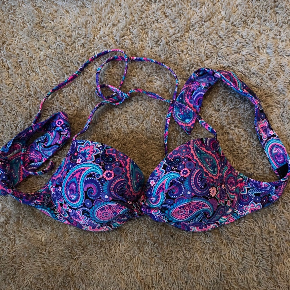 american eagle floral bikini top
